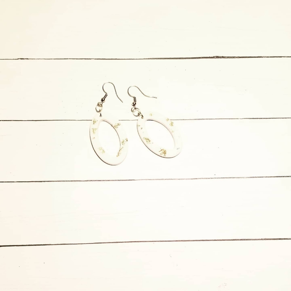 oval polymer clay earrings